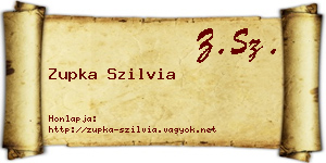 Zupka Szilvia névjegykártya